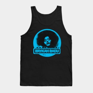 Erykah Badu EB aesthetic turquoise blue color Tank Top